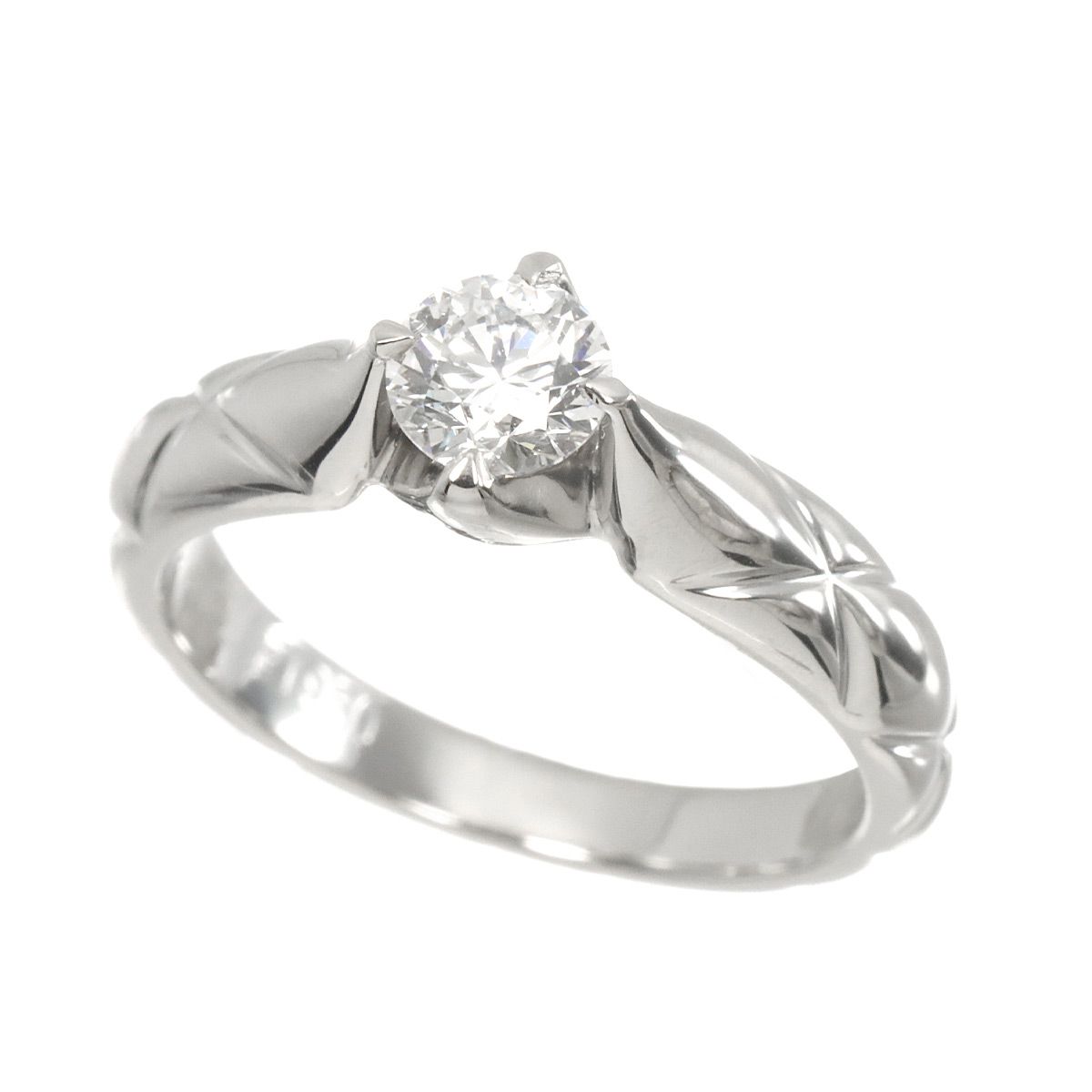 Chanel Quilted Engagement Ring Diamond Pt Platinum — view 6