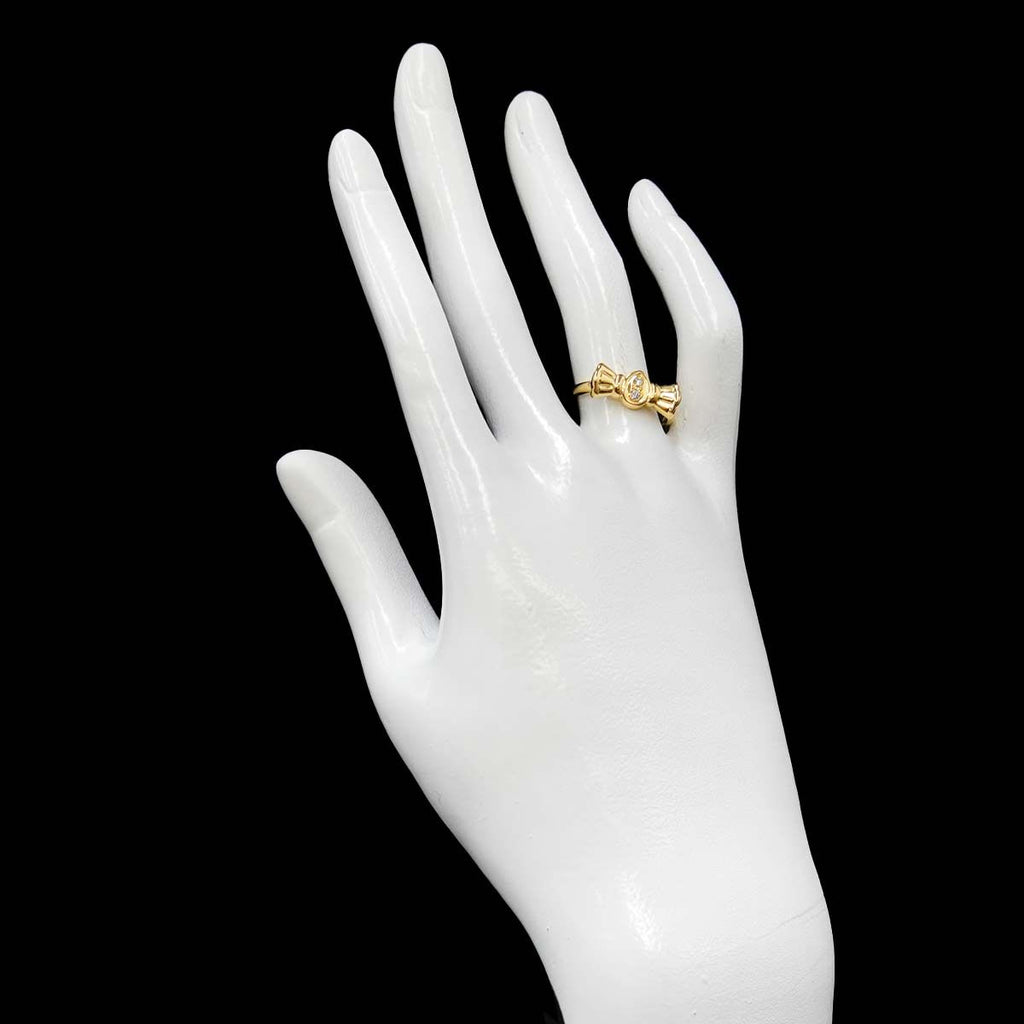 Dior Ring Diamond 18k YG Yellow Gold 750 Ribbon — view 7