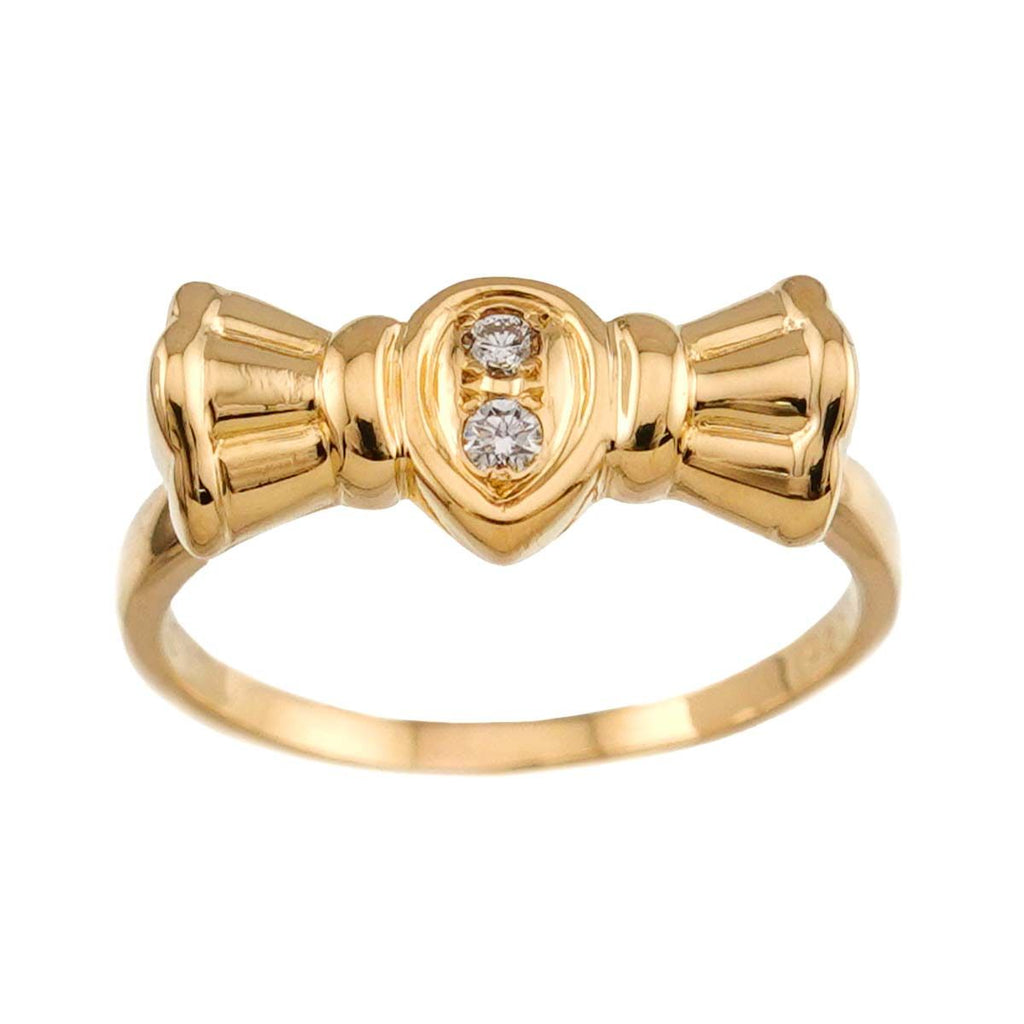 Dior Ring Diamond 18k YG Yellow Gold 750 Ribbon — view 2
