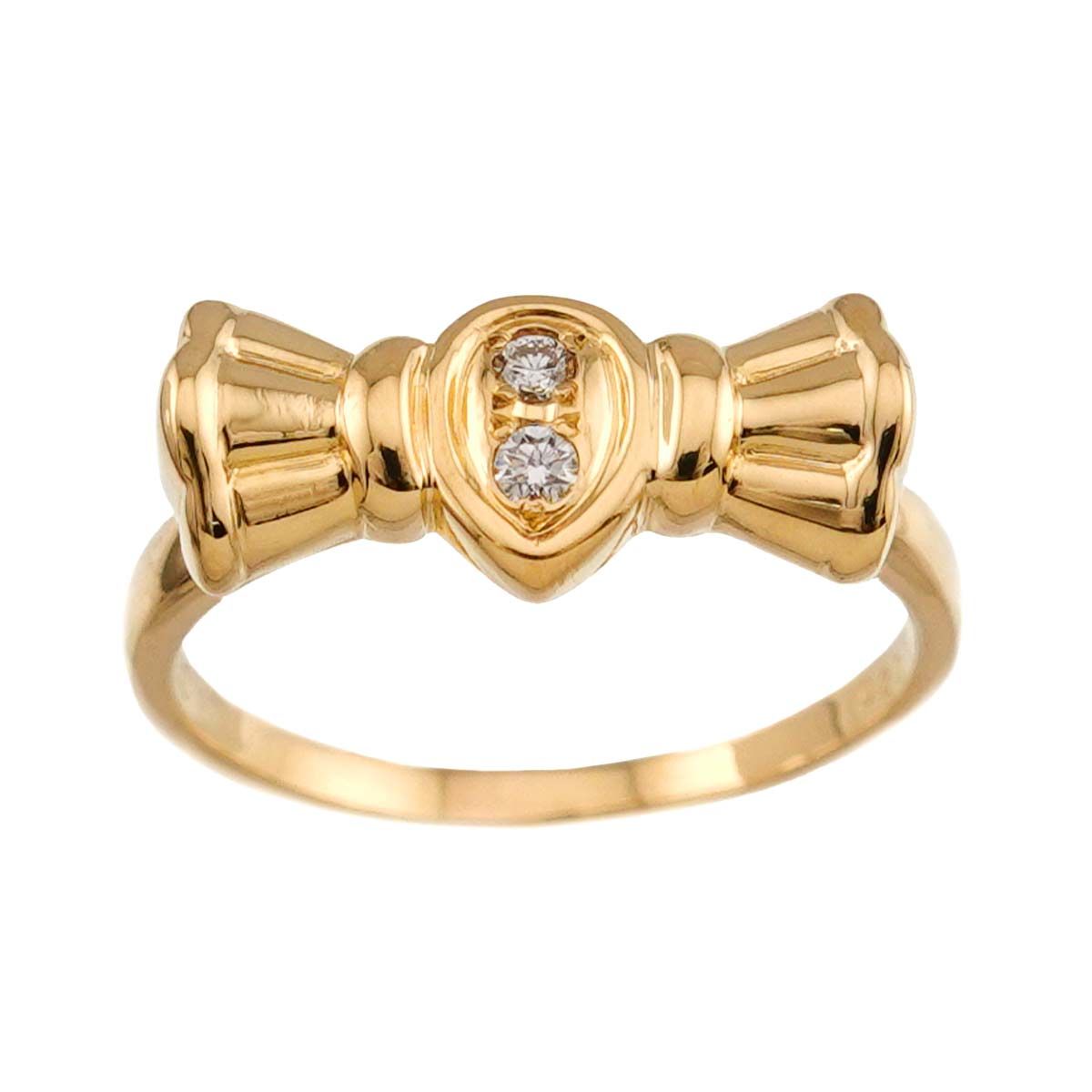 Dior Ring Diamond 18k YG Yellow Gold 750 Ribbon — view 2