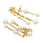 Chanel Akoya Pearl 7..0 Diamond Earrings 18k YG Yellow Gold 750 Pierced — view 3