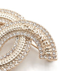 Chanel Brooch Corsage Gold CC Logo Rhinestone — view 5