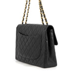 Chanel Chain Shoulder Bag Quilted CC Logo Lambskin Black — view 2