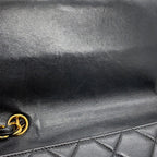Chanel Chain Shoulder Bag Quilted CC Logo Lambskin Black — view 9
