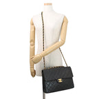 Chanel Chain Shoulder Bag Quilted CC Logo Lambskin Black — view 5