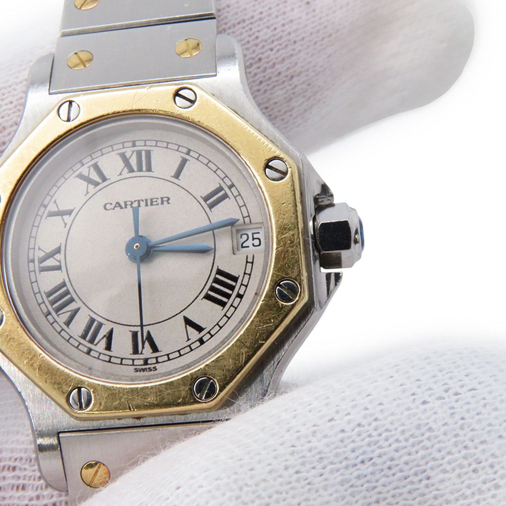 Cartier Santos Octagon SM Watch Ivory Dial Quartz — view 4