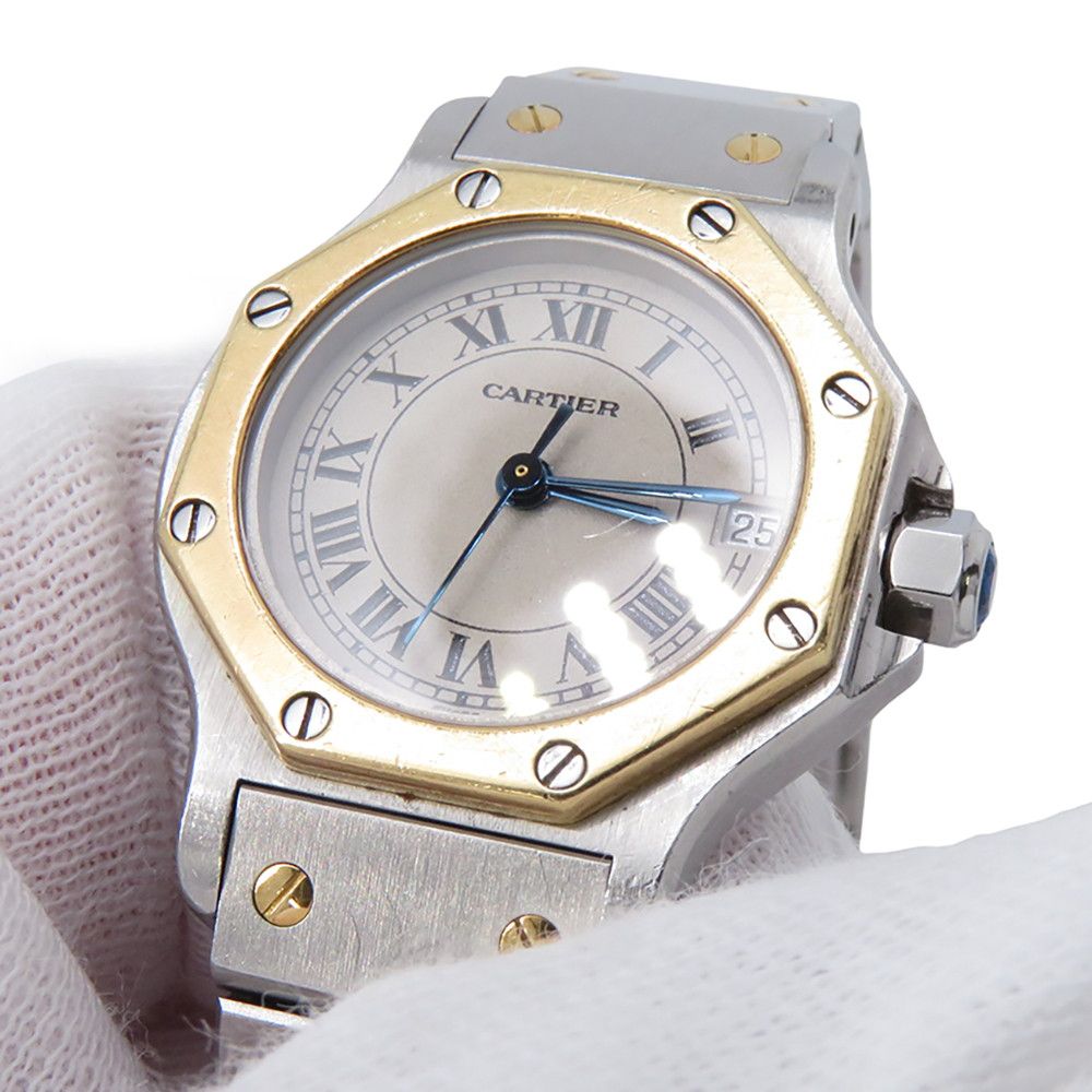 Cartier Santos Octagon SM Watch Ivory Dial Quartz — view 6