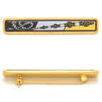 Hermes Enamel Pin Brooch Stick Type Cloisonne Gold