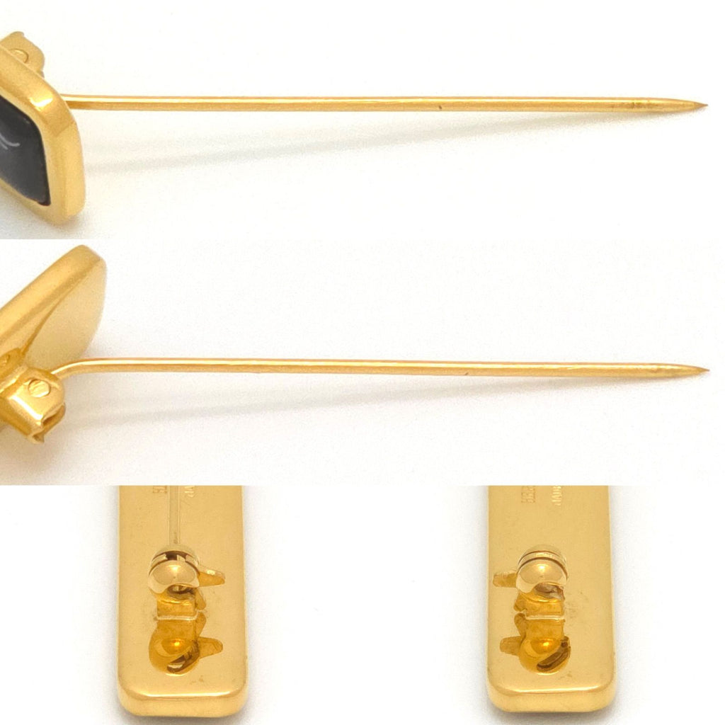 Hermes Enamel Pin Brooch Stick Type Cloisonne Gold — view 7