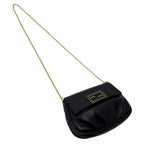 Fendi Shoulder Bag Leather Black Chain Small — view 4