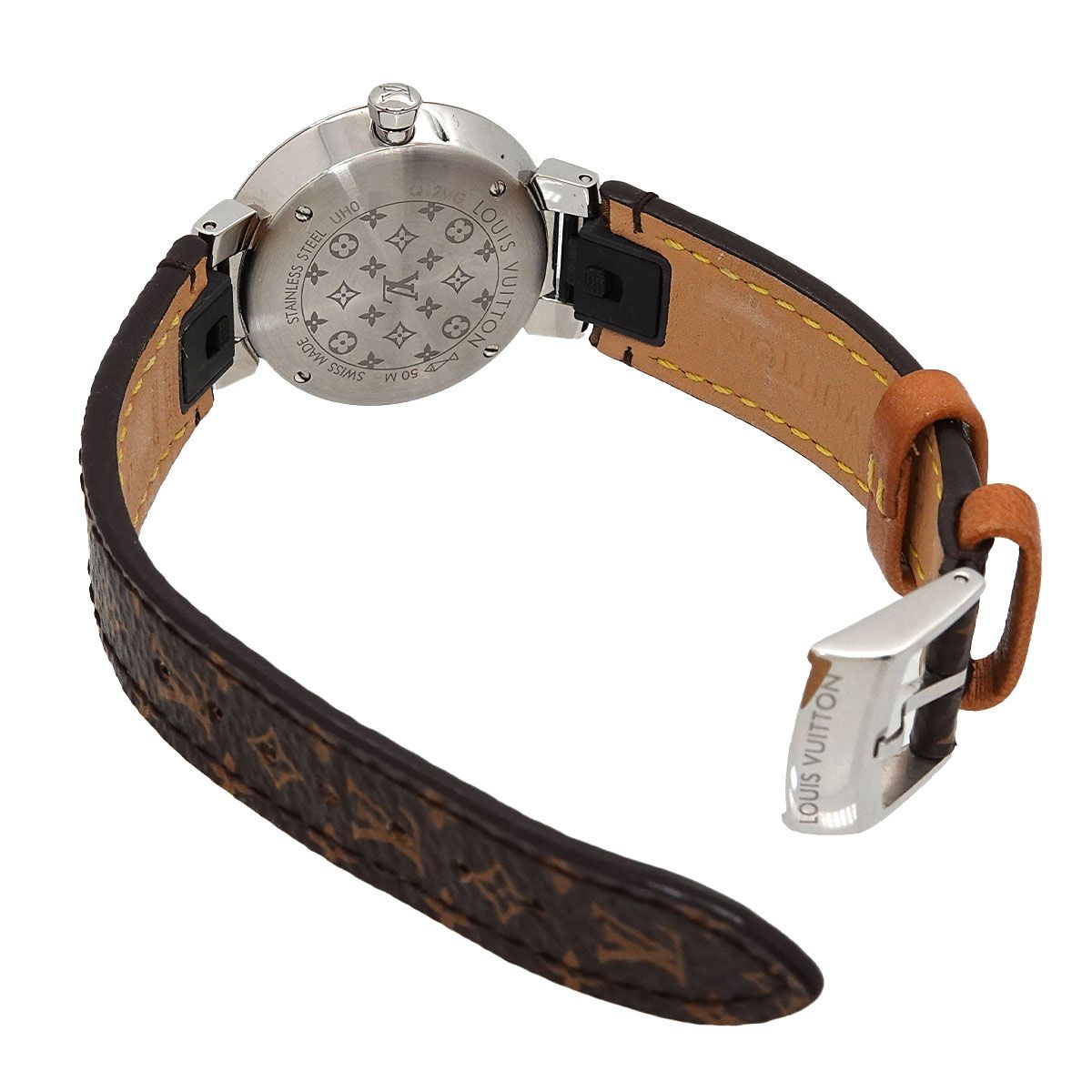 Louis Vuitton Tambour Watch Diamond Silver Quartz — view 5