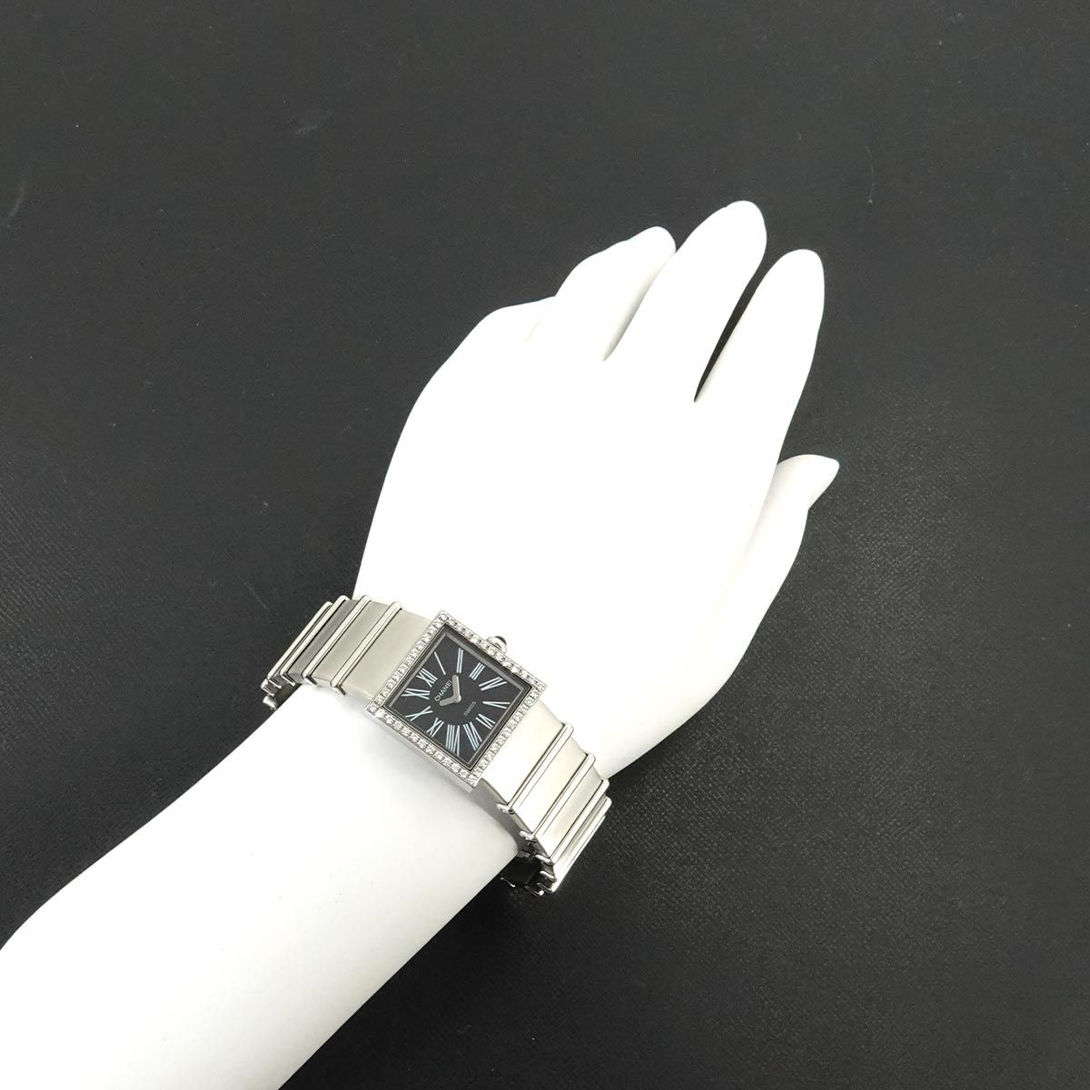 Chanel Mademoiselle Diamond Bezel Vintage Watch Black Quartz — view 3