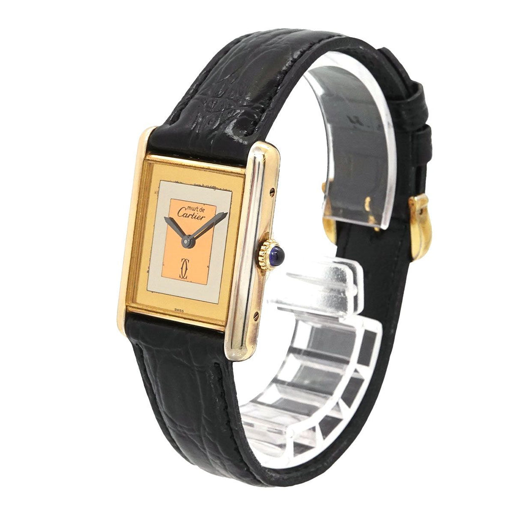 Cartier Must Tank Vermeil Trinity Vintage Watch Hand Wound — view 3