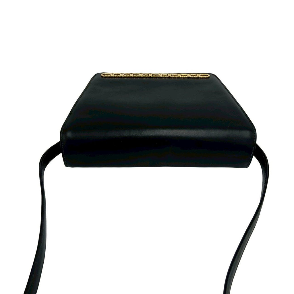 Gucci Vintage GG Logo Leather Mini Shoulder Bag Crossbody Pochette Black — view 4