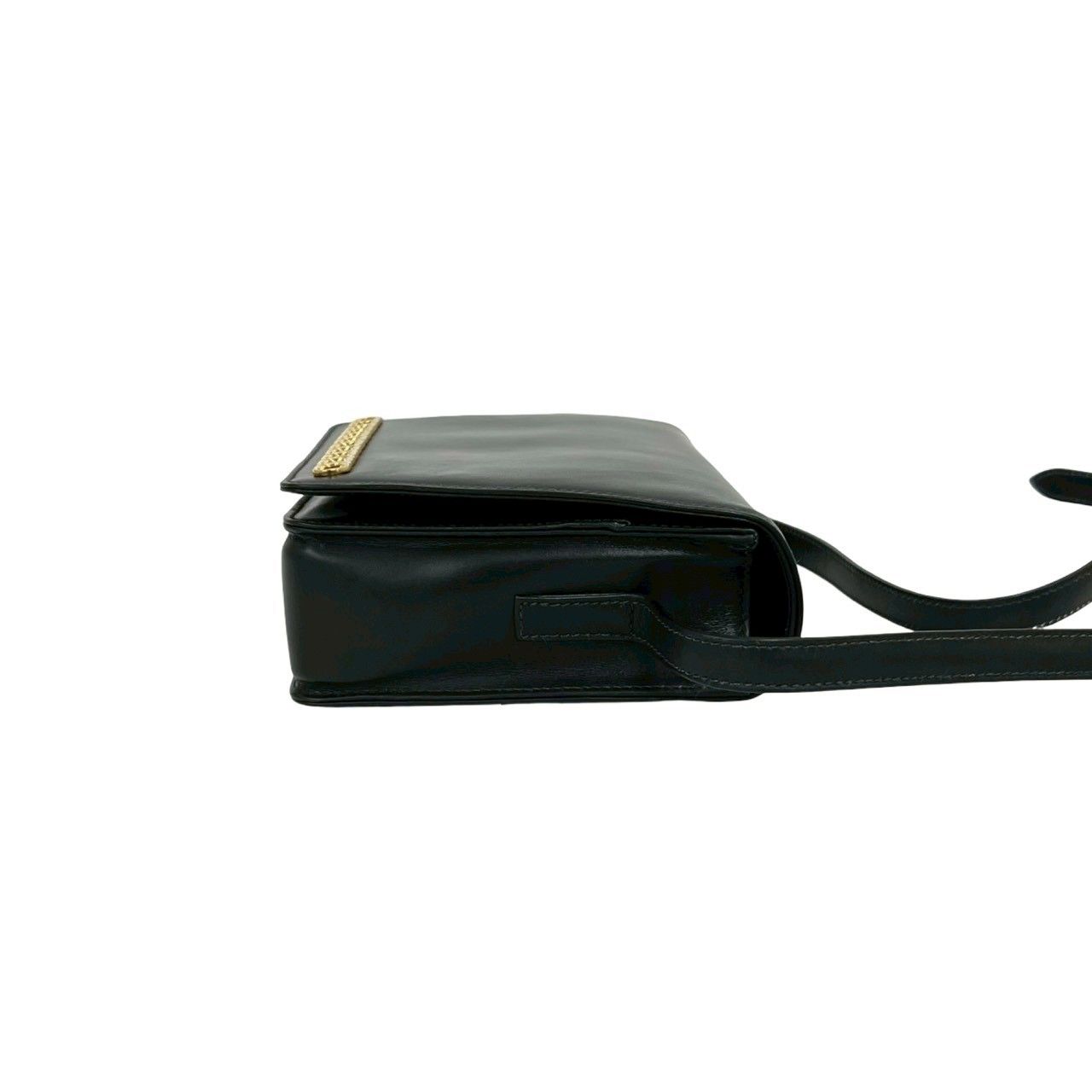Gucci Vintage GG Logo Leather Mini Shoulder Bag Crossbody Pochette Black — view 6