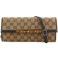 Gucci Bamboo 2-Way Clutch GG Canvas Brown