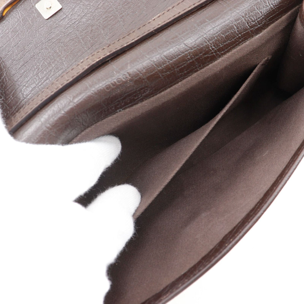 Gucci Bamboo 2-Way Clutch GG Canvas Brown — view 7