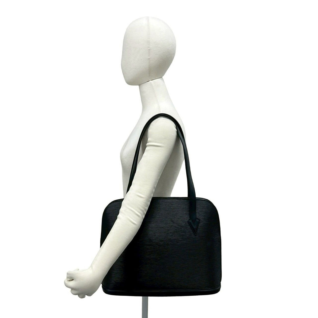 Louis Vuitton Vintage Lussac Epi Leather Tote Semi Short Noir — view 2