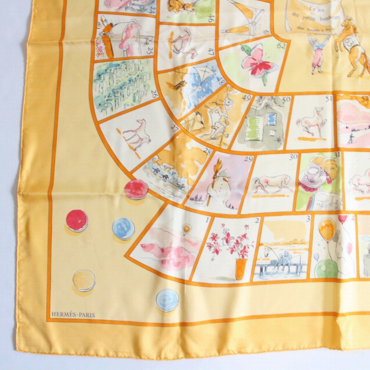 Hermes Carre 90 Scarf le Jeu Des Petits Bonheurs Little Happiness Game Silk — view 4