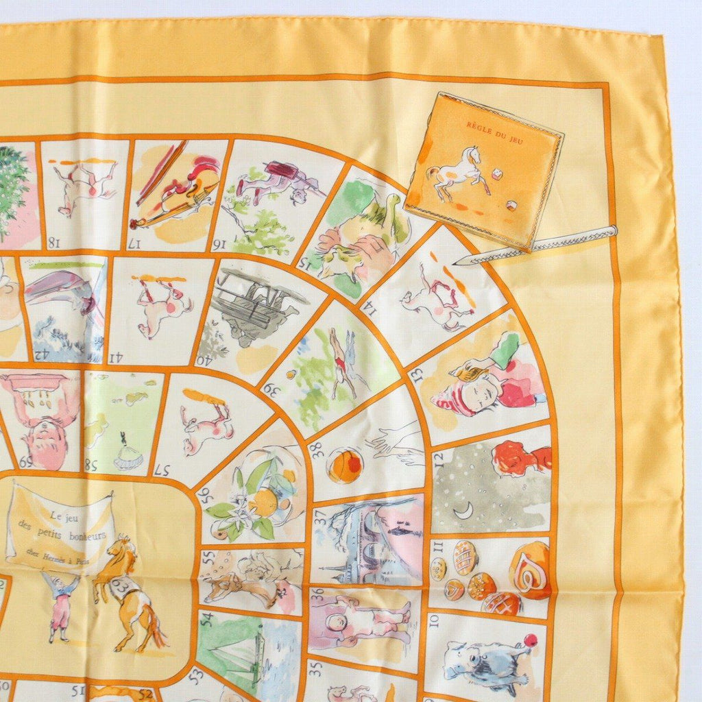 Hermes Carre 90 Scarf le Jeu Des Petits Bonheurs Little Happiness Game Silk — view 3