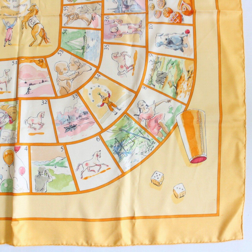 Hermes Carre 90 Scarf le Jeu Des Petits Bonheurs Little Happiness Game Silk — view 5