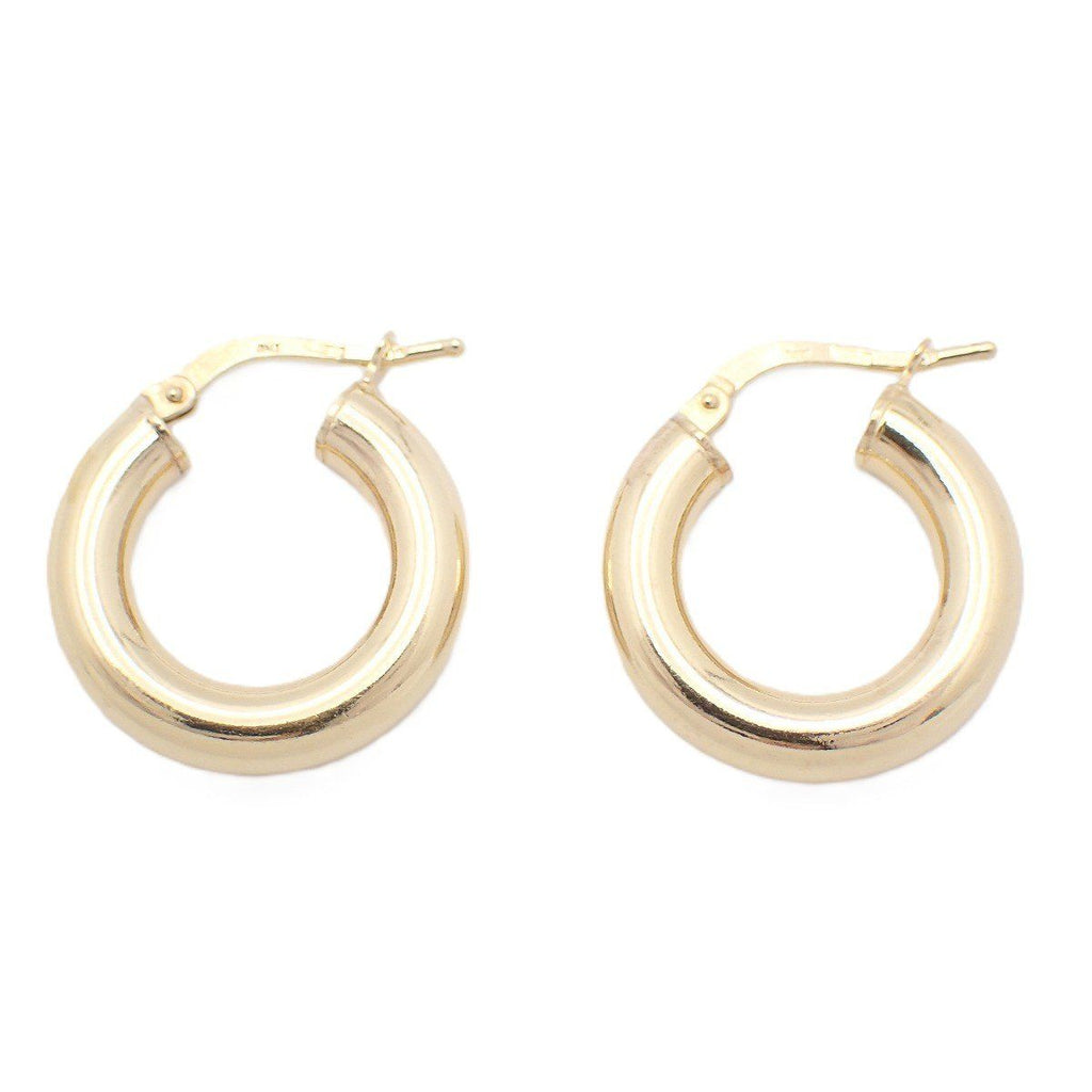 Bottega Veneta Hoop Earrings 925 Sterling Silver Gold Pawn