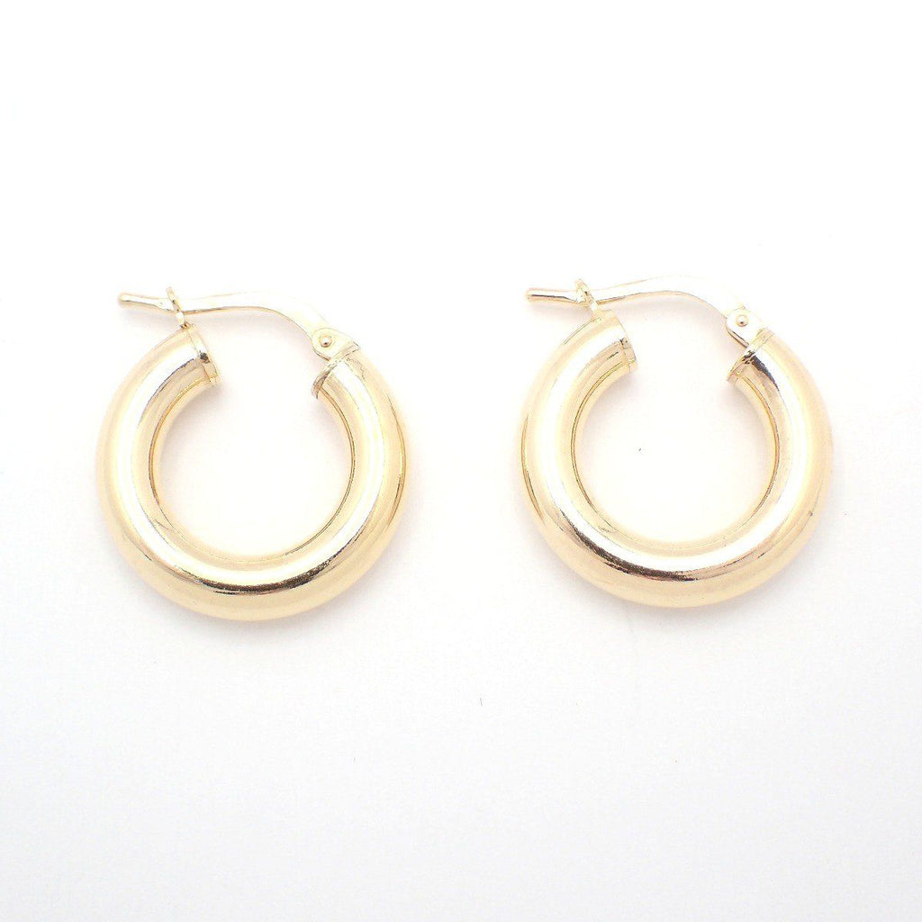 Bottega Veneta Hoop Earrings 925 Sterling Silver Gold Pawn — view 2
