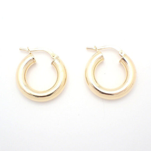 Bottega Veneta Hoop Earrings 925 Sterling Silver Gold Pawn — view 2