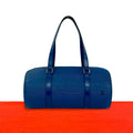 Louis Vuitton Vintage Papillon Epi Leather Handbag Drum Bag Toledo Blue
