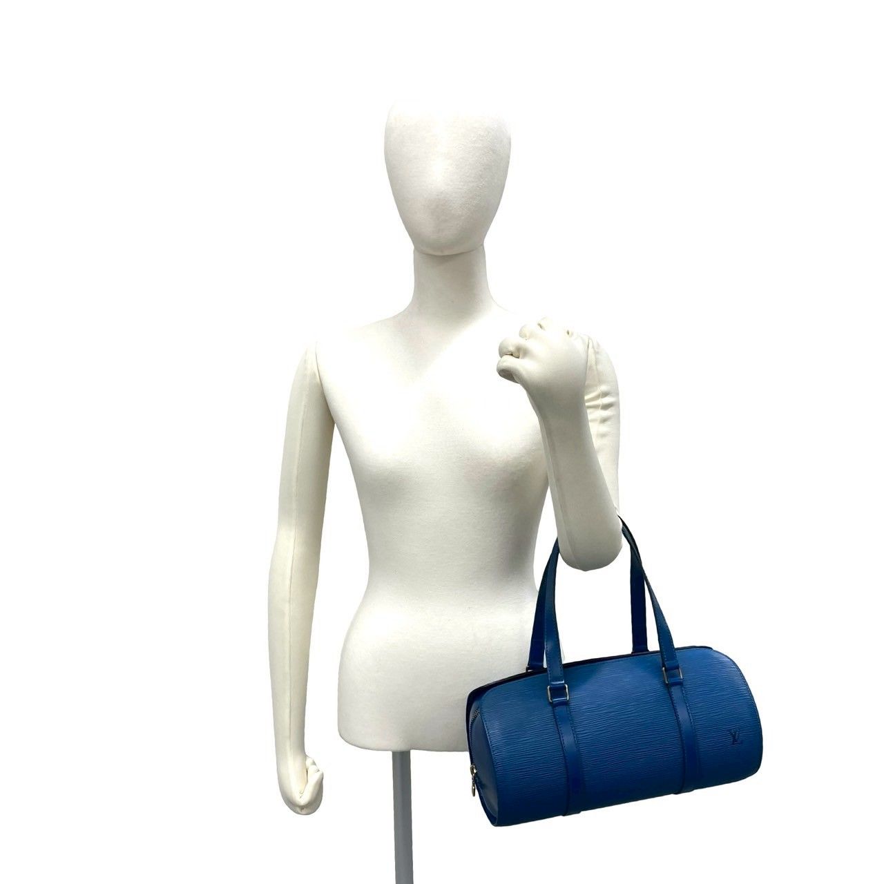 Louis Vuitton Vintage Papillon Epi Leather Handbag Drum Bag Toledo Blue — view 2