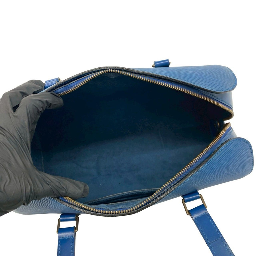 Louis Vuitton Vintage Papillon Epi Leather Handbag Drum Bag Toledo Blue — view 9