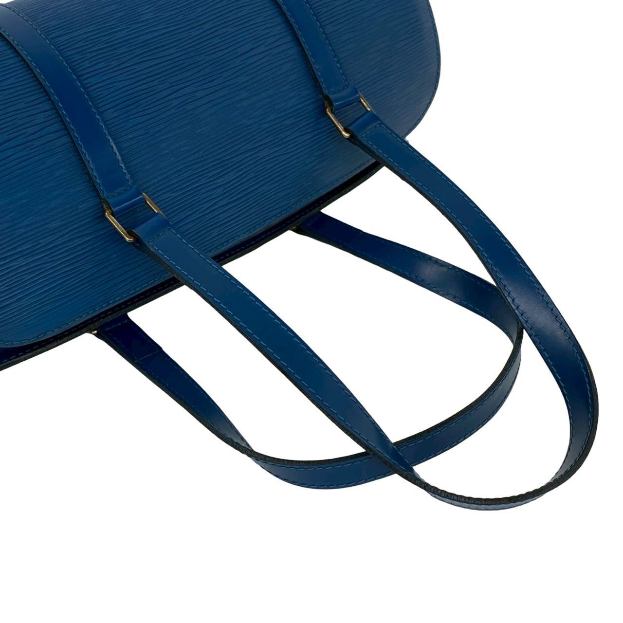 Louis Vuitton Vintage Papillon Epi Leather Handbag Drum Bag Toledo Blue — view 4