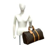 Louis Vuitton Vintage Keepall Monogram Leather Boston Bag Brown — view 2
