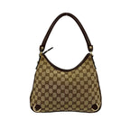 Gucci GG Logo Pattern Canvas Leather Shoulder Bag Mini Tote Brown — view 3