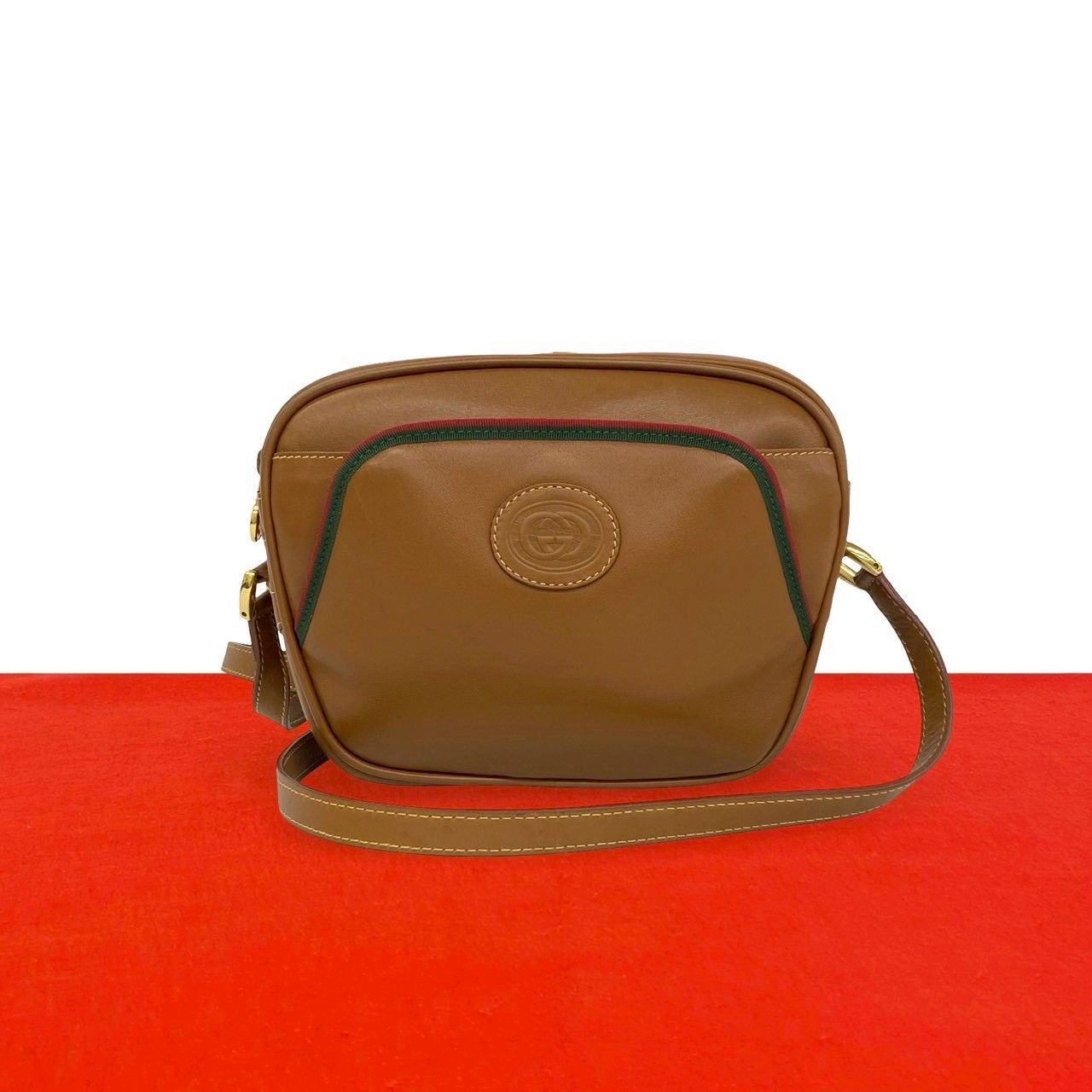 Gucci Vintage Sherry Line GG Logo Leather Mini Shoulder Bag Crossbody Pochette