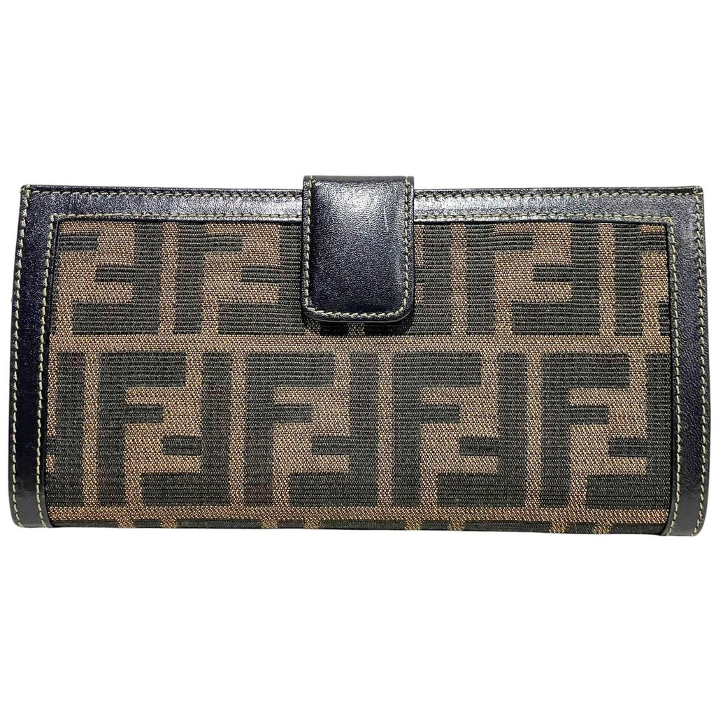Fendi Zucca Pattern Wallet Canvas Leather — view 2