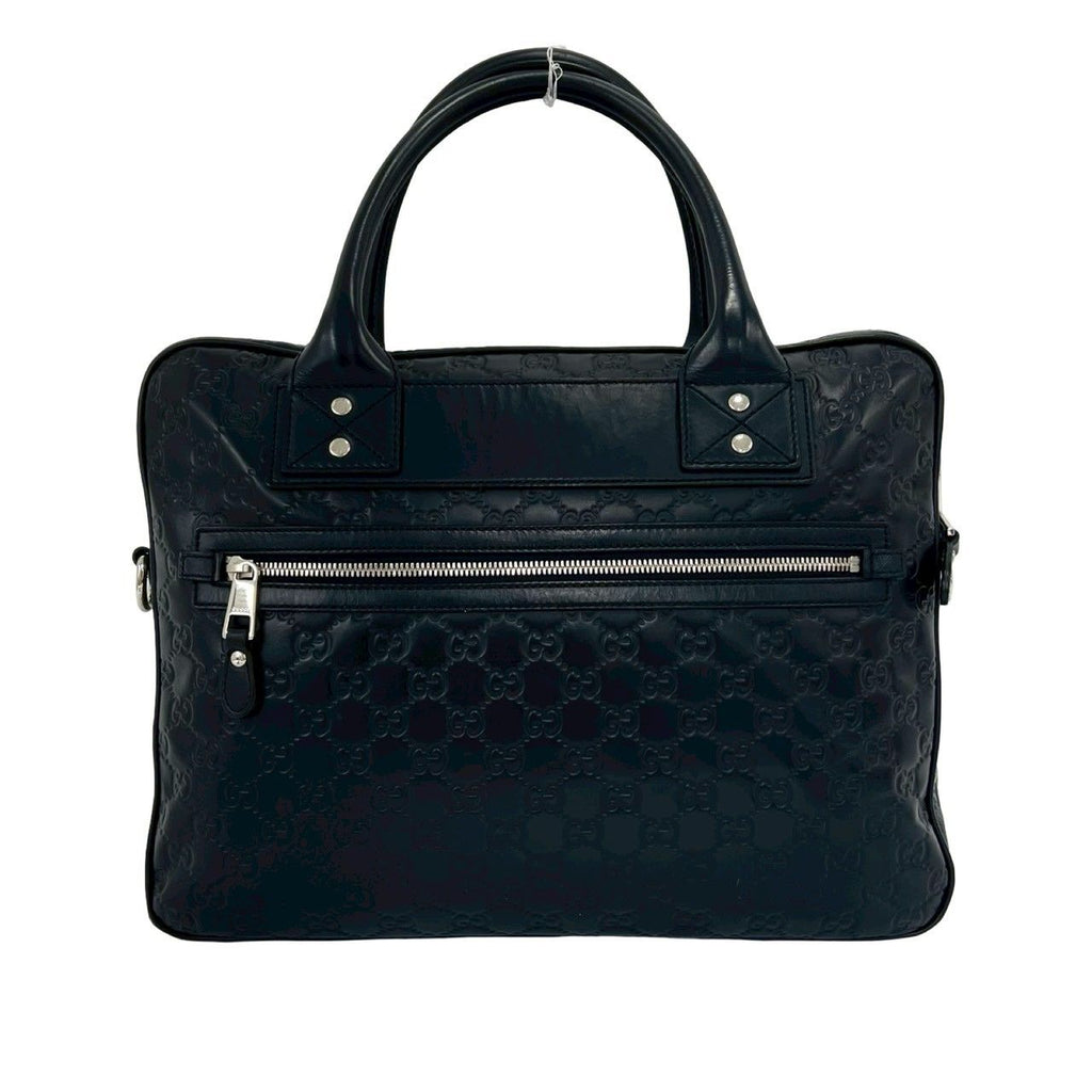 Gucci Sherry Line Guccissima GG Logo Pattern Leather 2-Way Shoulder Bag Black — view 3
