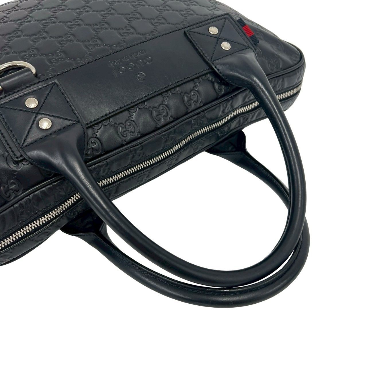 Gucci Sherry Line Guccissima GG Logo Pattern Leather 2-Way Shoulder Bag Black — view 4