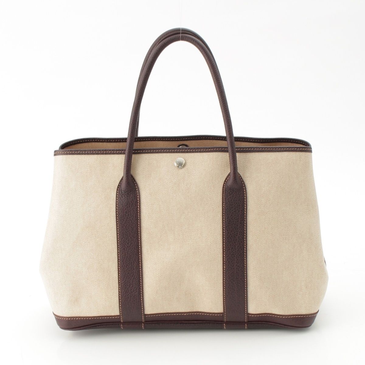 Hermes 02 Garden Party Toilet Ash Buffalo Tote Beige Brown PM 36 — view 4