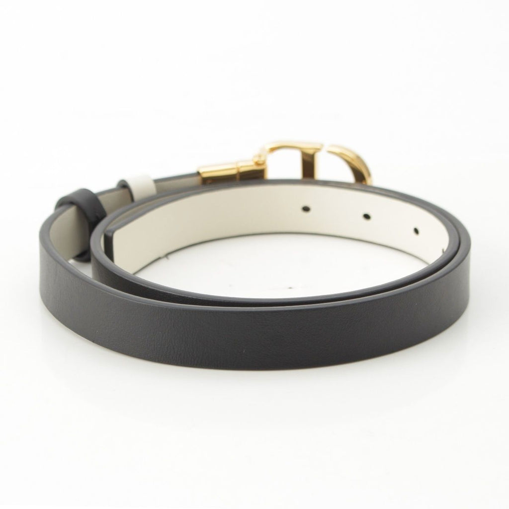 Dior CD Logo 30 Toronto Montaigne 20 Slim Smooth Calfskin Reversible Belt White — view 2