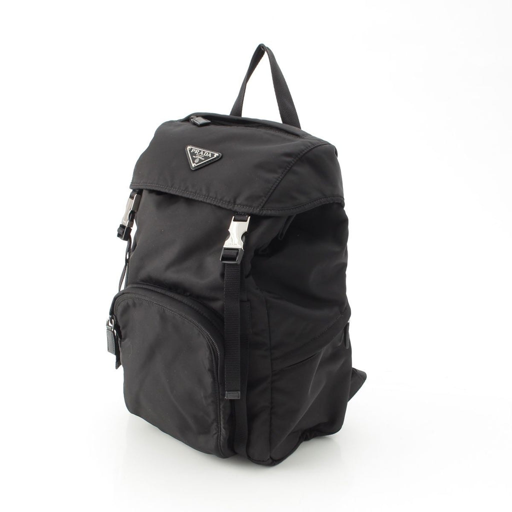 Prada Tessuto Nylon Logo Backpack Black — view 2