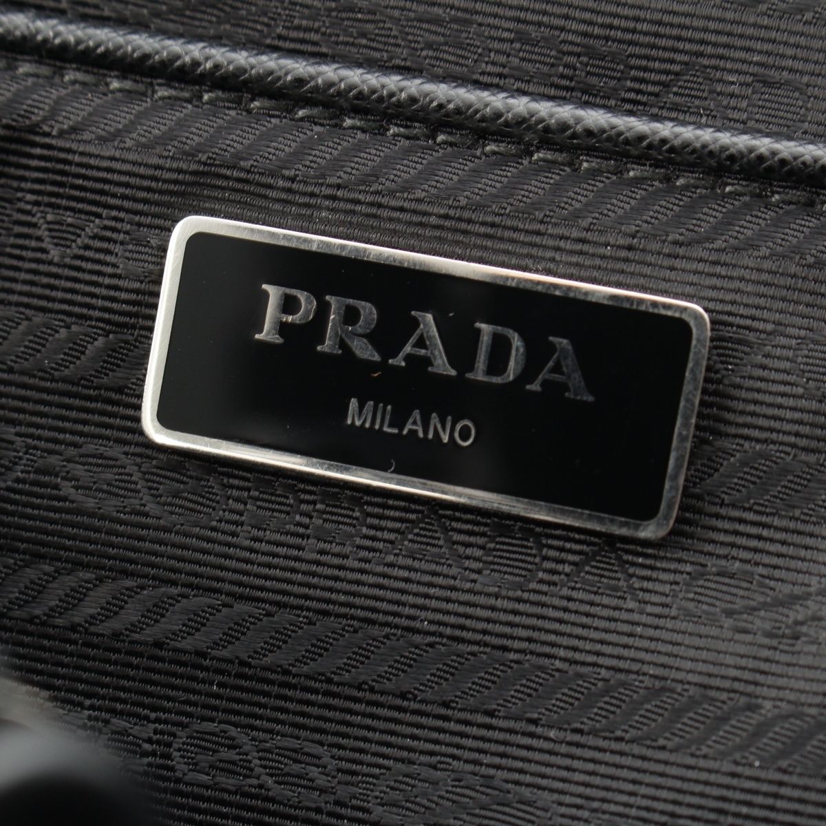 Prada Tessuto Nylon Logo Backpack Black — view 7