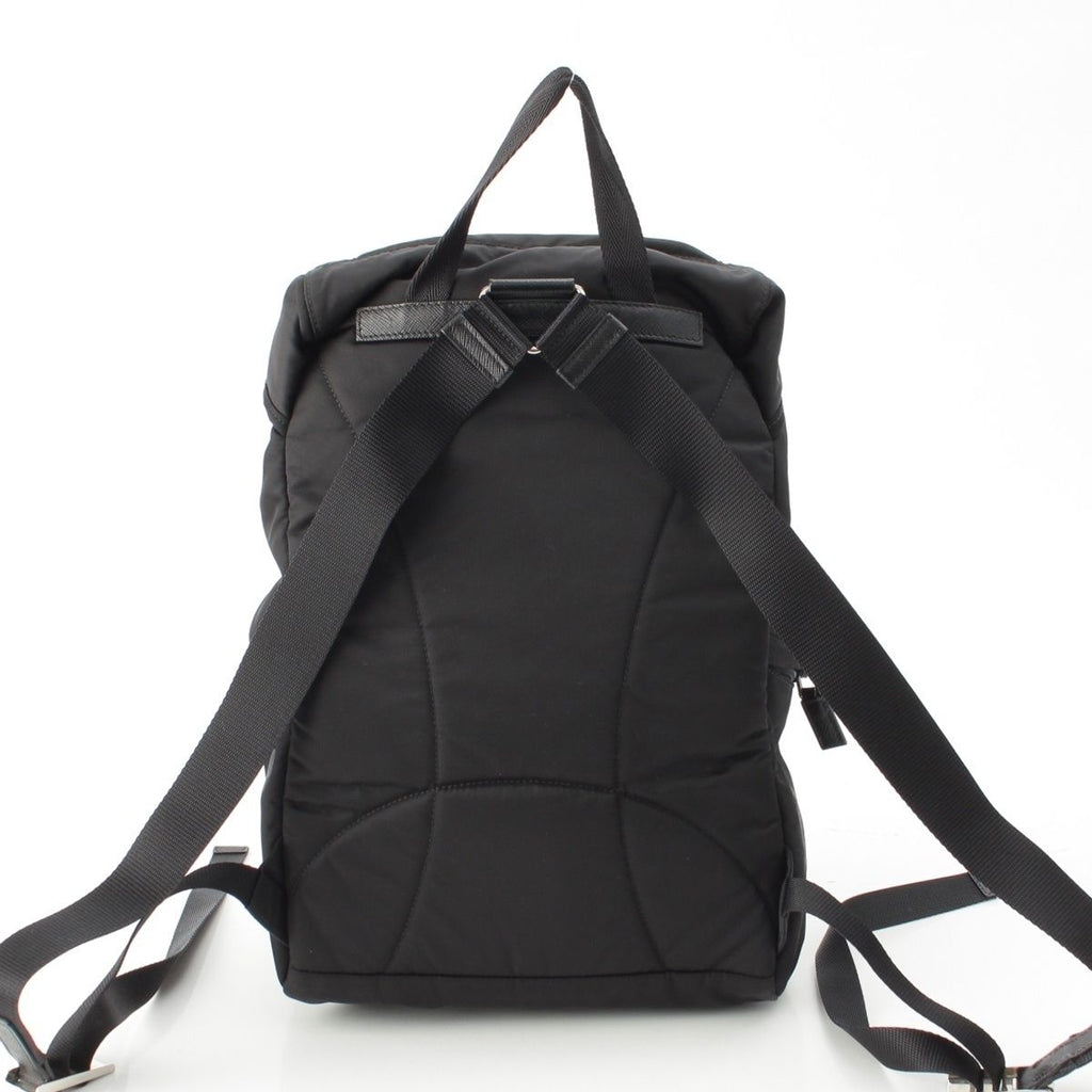 Prada Tessuto Nylon Logo Backpack Black — view 4