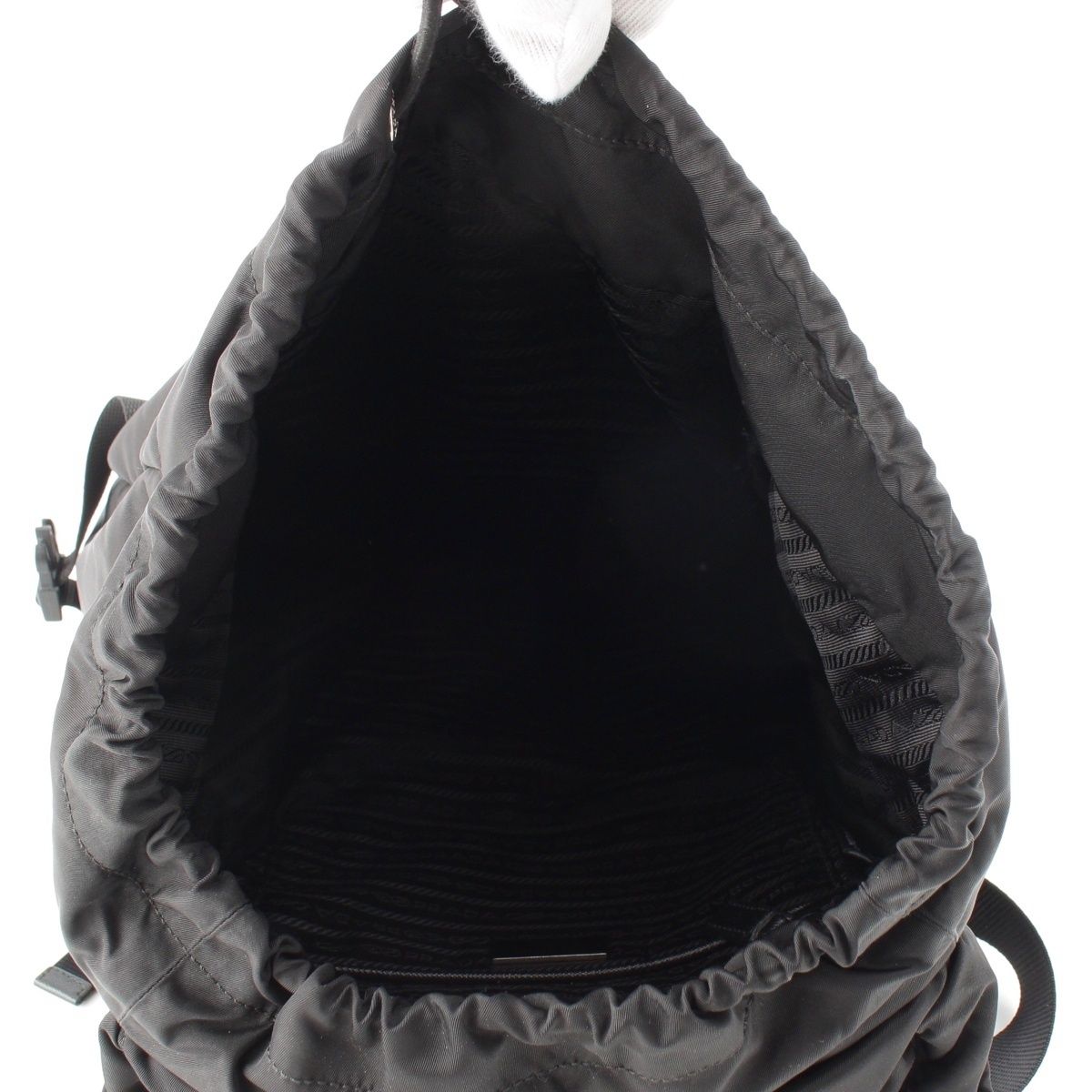 Prada Tessuto Nylon Logo Backpack Black — view 6