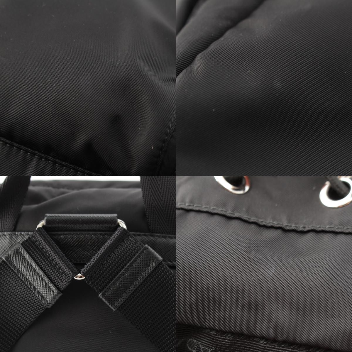 Prada Tessuto Nylon Logo Backpack Black — view 9