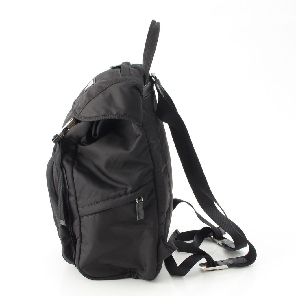 Prada Tessuto Nylon Logo Backpack Black — view 3
