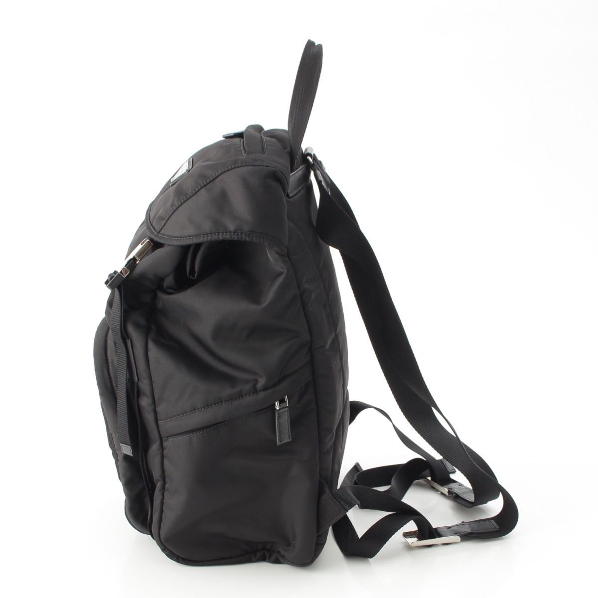Prada Tessuto Nylon Logo Backpack Black — view 3