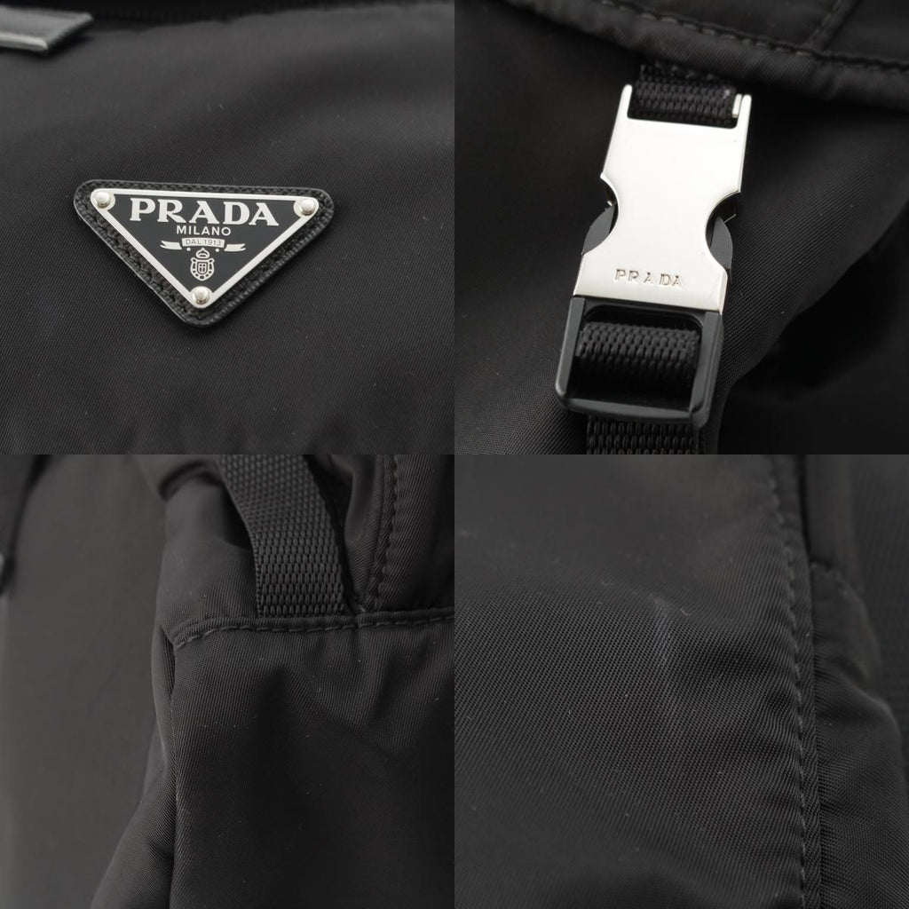 Prada Tessuto Nylon Logo Backpack Black — view 8