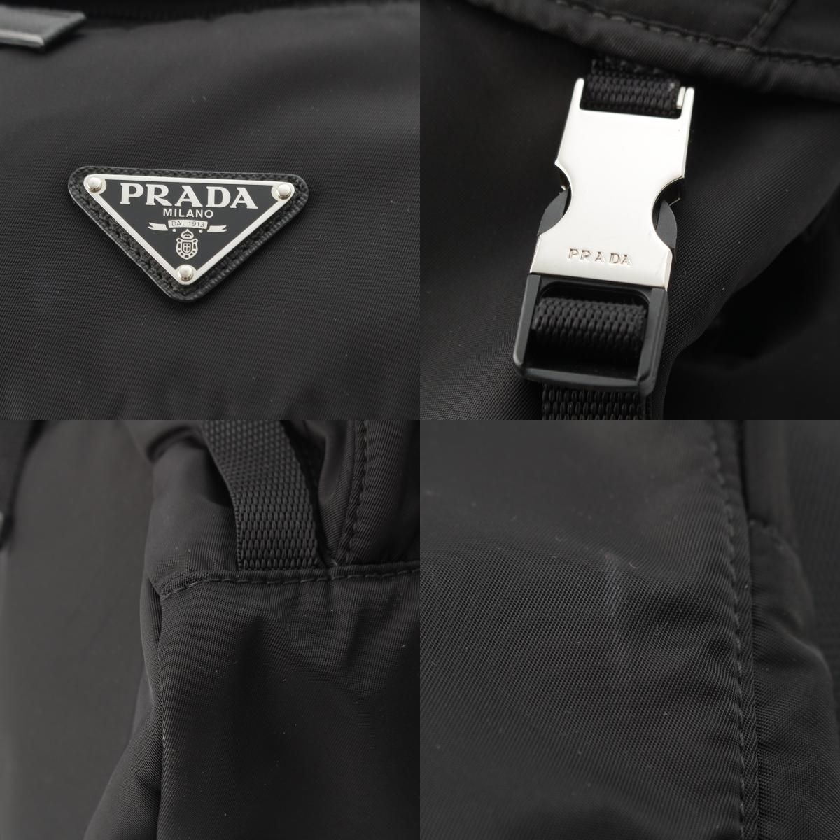 Prada Tessuto Nylon Logo Backpack Black — view 8