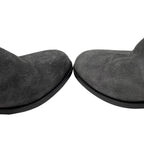 Chanel Middle Boots Quilted Embossed Logo 38.5 Suede Fur Gray Silver — view 7